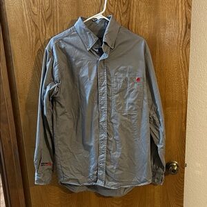 Men’s Fire Resistant Long Sleeve Work Shirt Gray Size Medium
